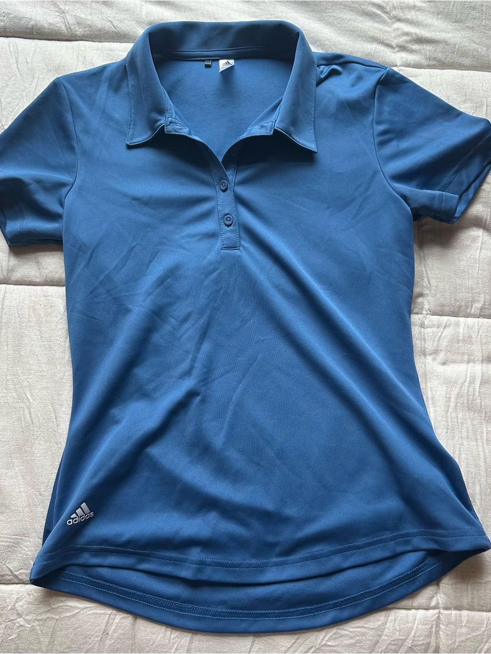 adidas Women’s Blue Short-Sleeve Polo Shirt